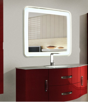 LED зеркало в ванную комнату с подсветкой Милан размером 80х80 см
